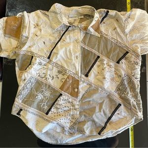 Women’s Vintage Short Sleeve Button Down Shirt, Size 18/20 Unique!